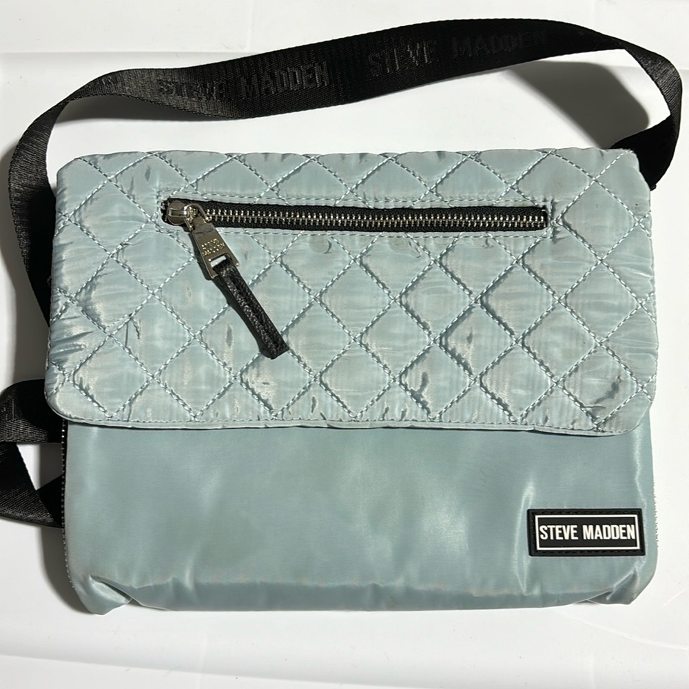 Steve Madden Bjodie Women’s Purse Nylon Crossbody Light Seafoam Blue Bag
